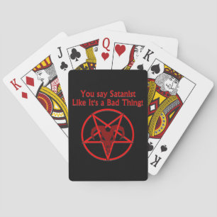 Satanist Bad Thing Dark Humor Goat Pentacle Poker Cards