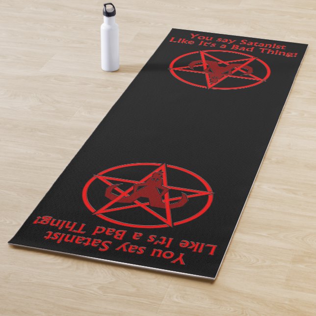 Satanist Bad Thing Dark Humor Goat Pentacle Yoga Mat (In Situ)