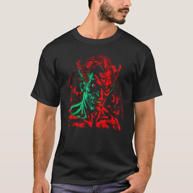 Satanist Devil Red Demon Mammon T-Shirt (Front)