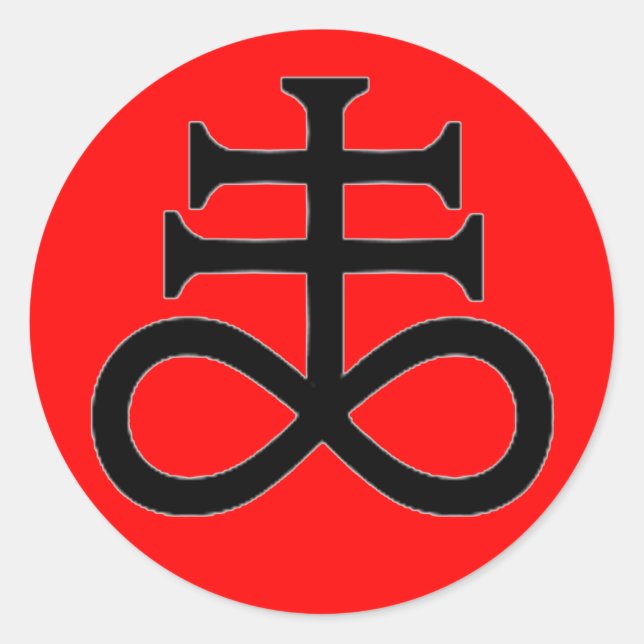 SATAN'S CROSS CLASSIC ROUND STICKER (Front)