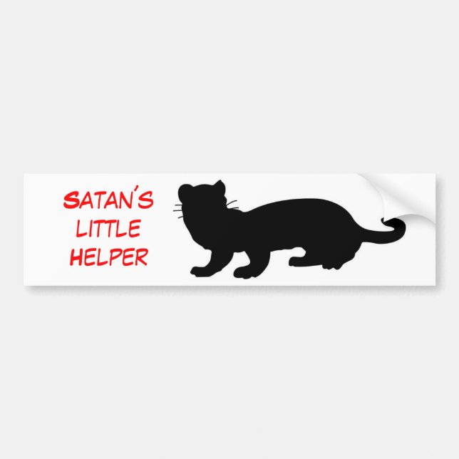 Satan's little helper with fretchet bumper sticker (Front)