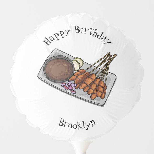 Satay cartoon illustration balloon (Front)