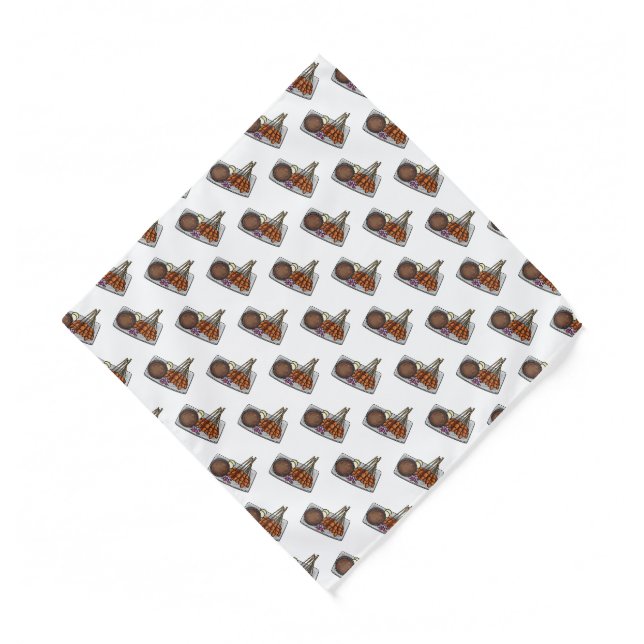 Satay cartoon illustration  bandana (Front)