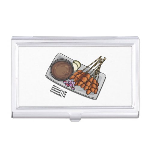 Satay cartoon illustration business card case