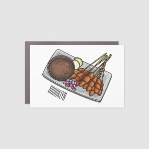 Satay cartoon illustration car magnet