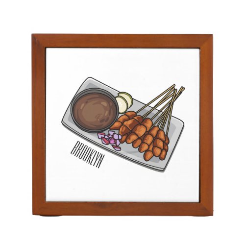 Satay cartoon illustration desk organizer