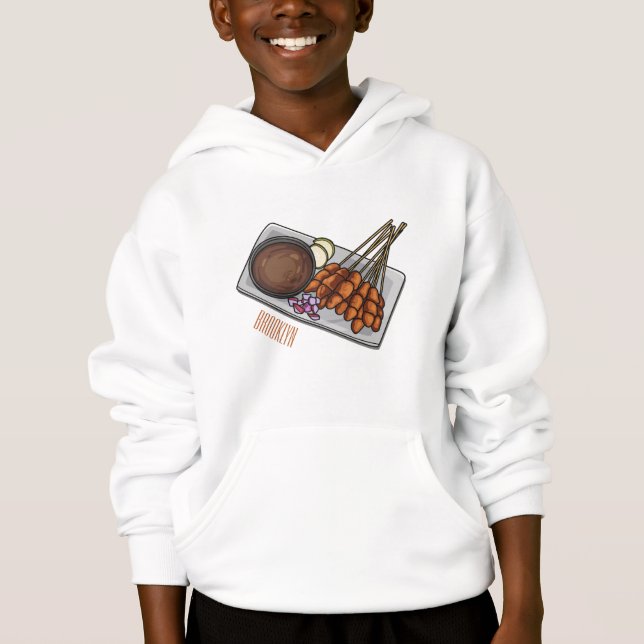 Satay cartoon illustration  hoodie (Front)