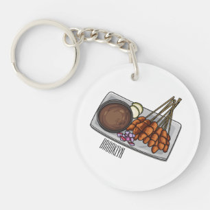 Satay cartoon illustration keychain