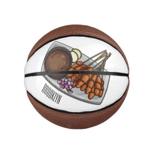 Satay cartoon illustration mini basketball