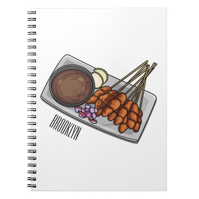 Satay cartoon illustration notebook (Front)