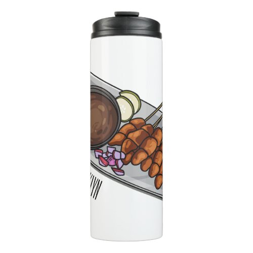 Satay cartoon illustration thermal tumbler