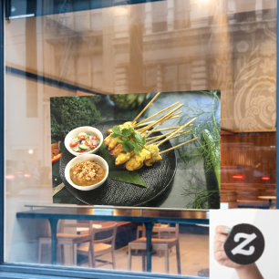 Satay Chicken Peanut Sauce Thai Food Thai Snack Window Cling