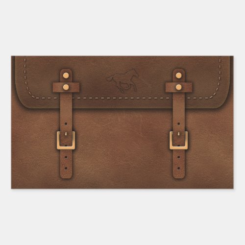 satchel Pony Express leather Rectangular Sticker