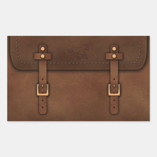 satchel Pony Express leather Rectangular Sticker (Front)