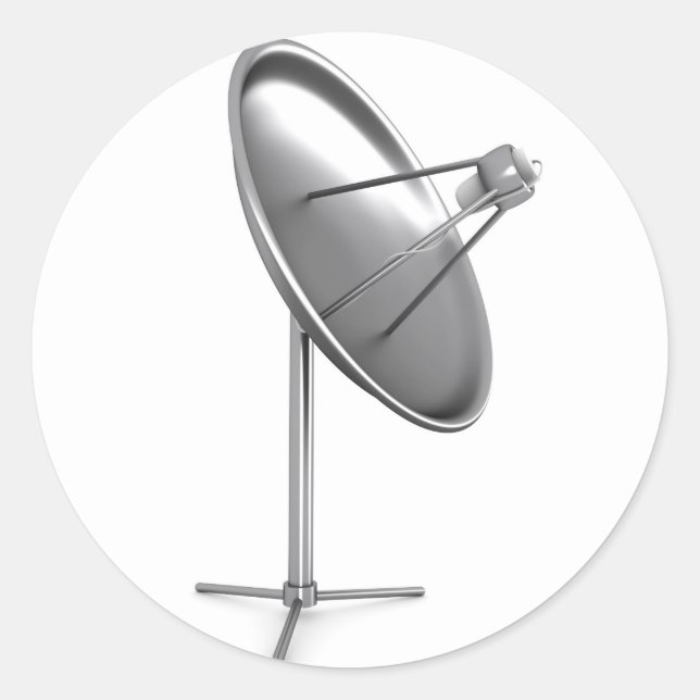 Satelite dish classic round sticker (Front)