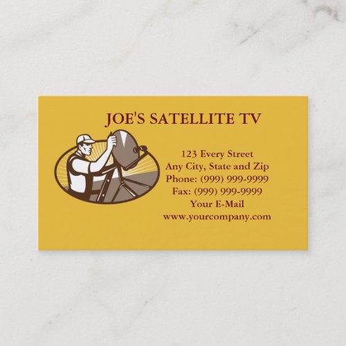 Satellite Cable TV Installation Business Card