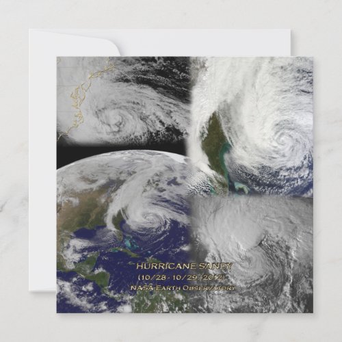 Satellite Collage View of Hurricane Sandy Invitation