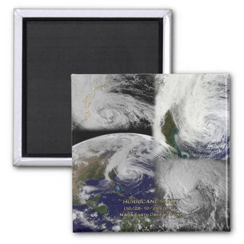 Satellite Collage View of Hurricane Sandy Magnet