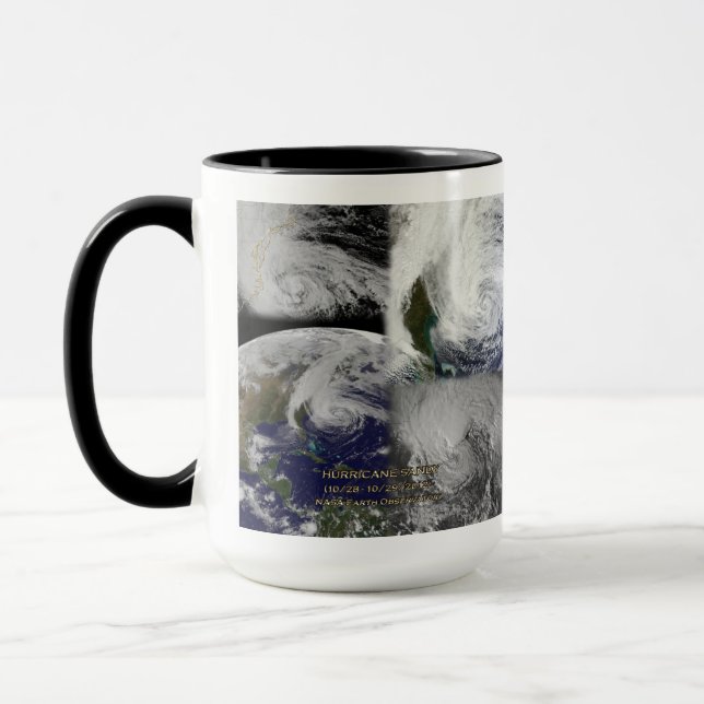 Satellite Collage View of Hurricane Sandy Mug (Left)
