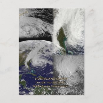 Satellite Collage View Of Hurricane Sandy Postcard by galaxyofstars at Zazzle