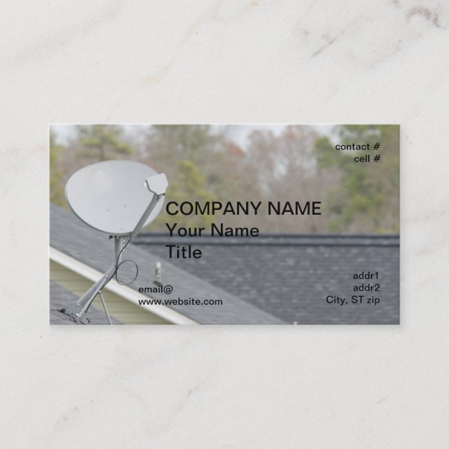 satellite dish on roof business card (Front)