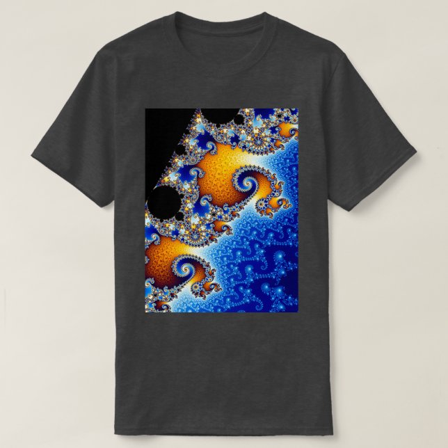 Satellite Double Spiral Mandelbrot Set  T-Shirt (Design Front)