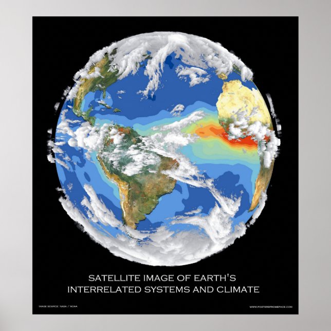 Satellite Image Earth's Systems and Climate Poster (Front)