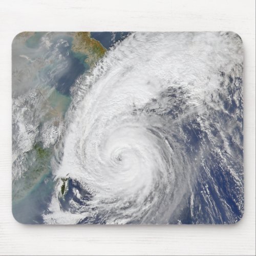 Satellite image of a typhoon mouse pad