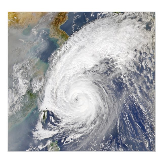 Satellite image of a typhoon photo print (Front)