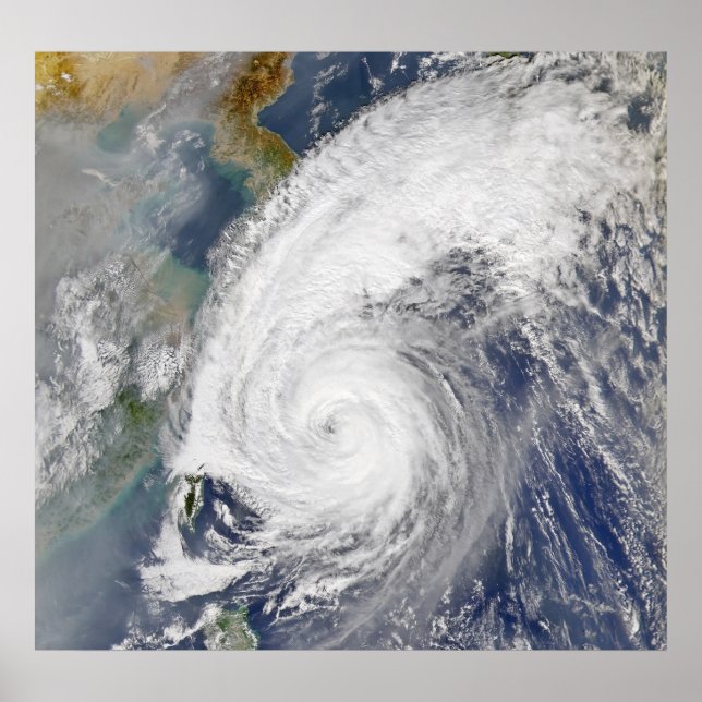 Satellite image of a typhoon poster (Front)
