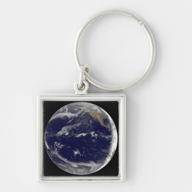 Satellite image of Earth 2 Keychain (Front)