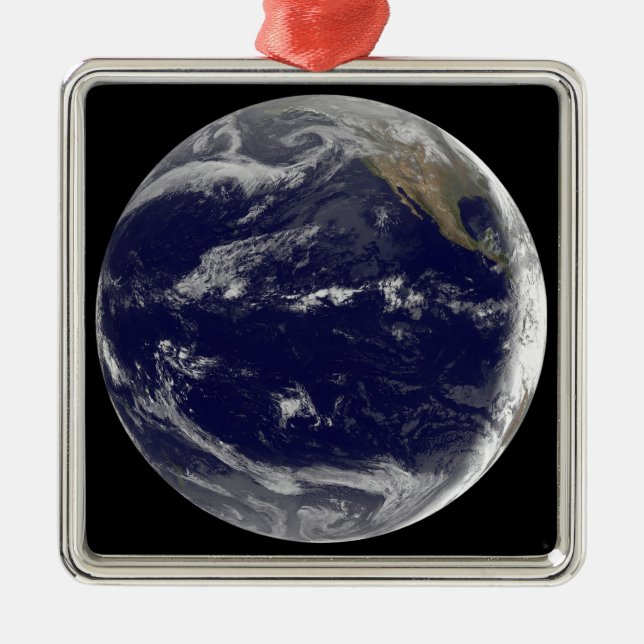 Satellite image of Earth 2 Metal Ornament (Front)