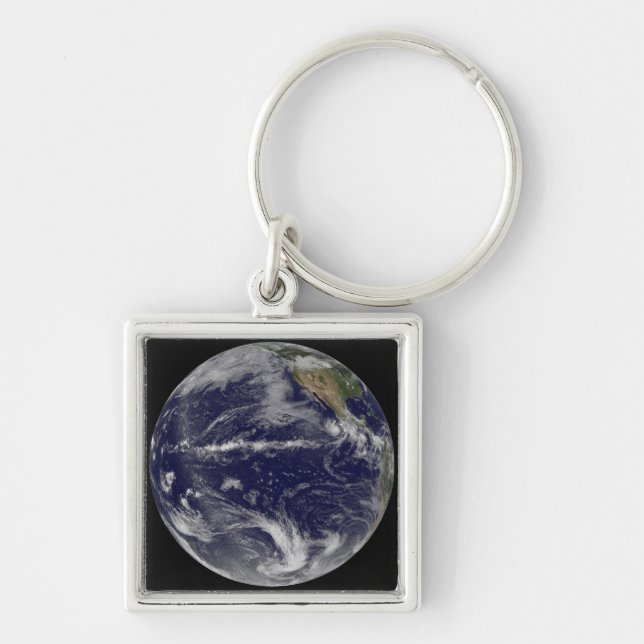 Satellite image of Earth Keychain (Front)