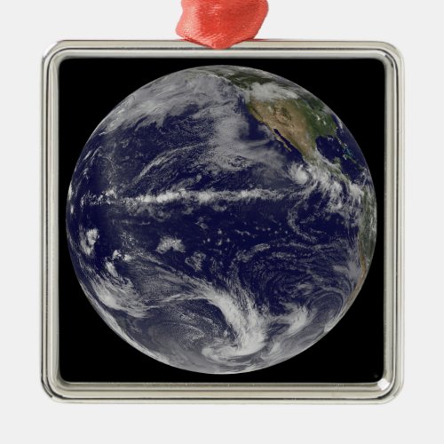 Satellite image of Earth Metal Ornament