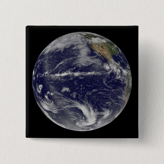 Satellite image of Earth Pinback Button (Front)