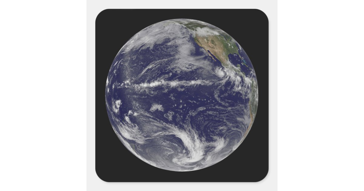Square Erth Satellite image of Earth Square Sticker | Zazzle