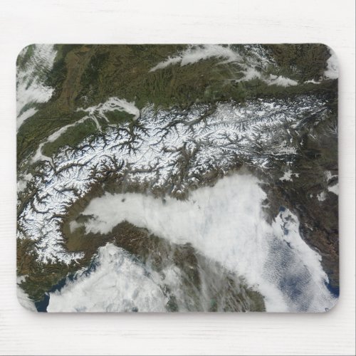 Satellite image of The Alps mountain range Mouse Pad