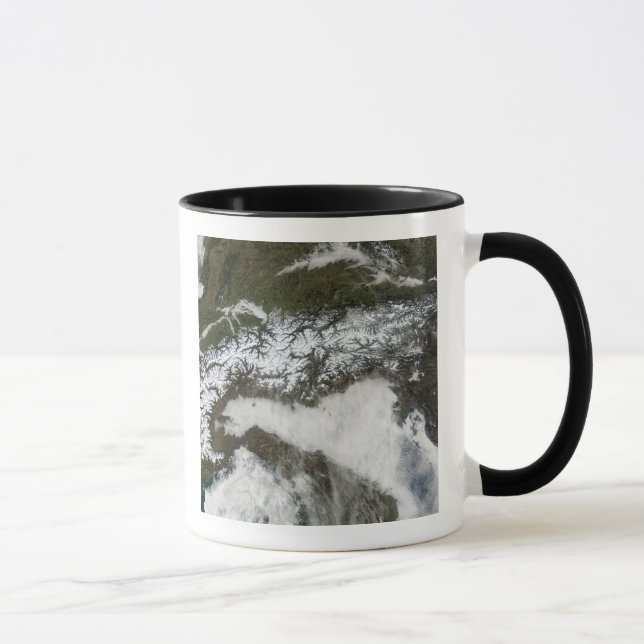 Satellite image of The Alps mountain range Mug (Right)