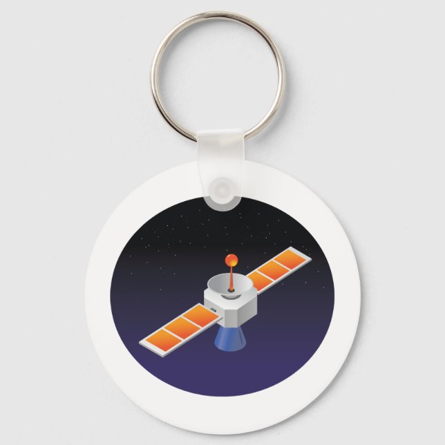 Satellite In Space Keychain (Front)