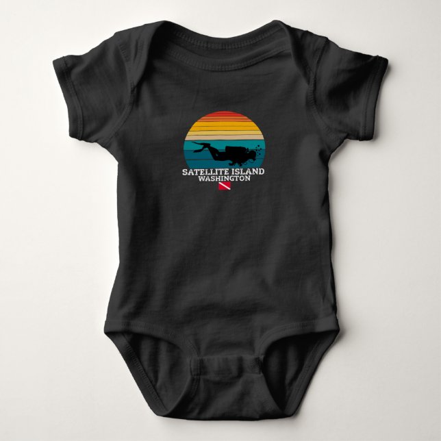 Satellite Island US Island Diving Baby Bodysuit (Front)