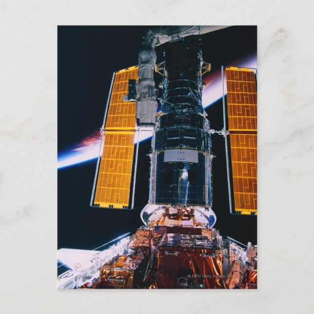 Satellite Launching from Space Shuttle Postcard (Front)