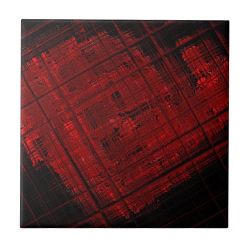 Satellite Stained Glass in Blood Red Ceramic Tile