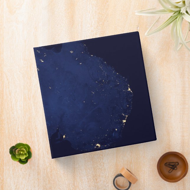 Satellite The Night Lights Of Australia. 3 Ring Binder (In Situ)