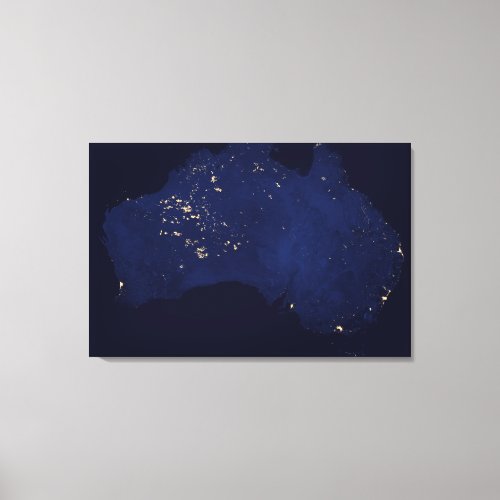 Satellite The Night Lights Of Australia Canvas Print