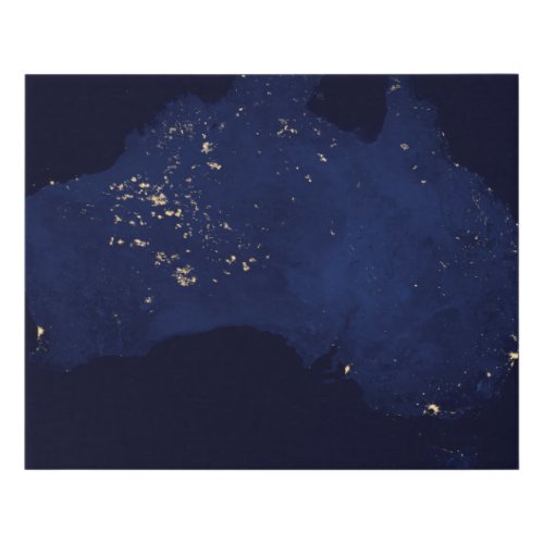 Satellite The Night Lights Of Australia Faux Canvas Print