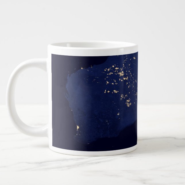 Satellite The Night Lights Of Australia. Giant Coffee Mug (Left)