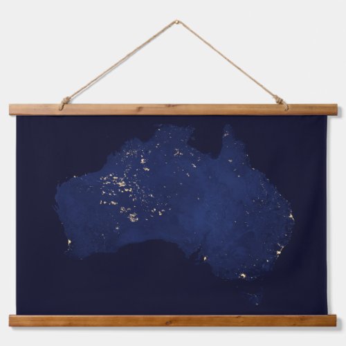 Satellite The Night Lights Of Australia Hanging Tapestry