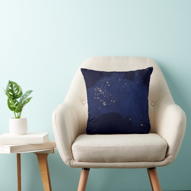 Satellite The Night Lights Of Australia. Throw Pillow (Chair)