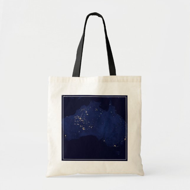 Satellite The Night Lights Of Australia. Tote Bag (Front)