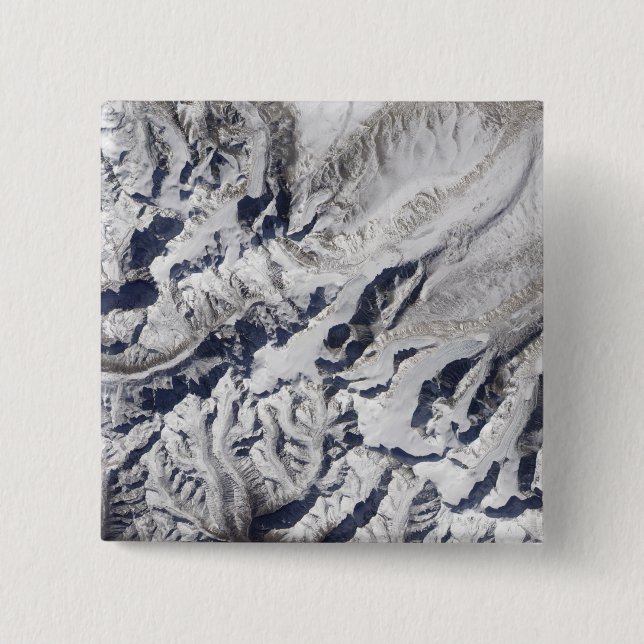 Satellite view of a Himalayan glacier Button (Front)